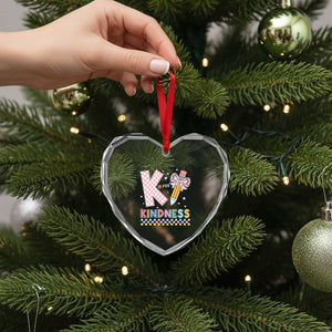 K Is For Kindness Heart Crystal Glass Ornament Cute Pencil Bow Teacher Be Kind TS02 Print Your Wear