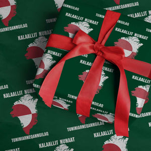 Kalaallit Nunaat Tuniniagaanngilaq Greenlandic Wrapping Paper Roll Greenland Is Not For Sale Patriotic Grunge Flag TS02 Green Print Your Wear