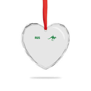 Kangaroo Australia Aus Team Aussie Athletic Jersey Style Heart Crystal Glass Ornament