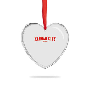 KC Game Day Heart Crystal Glass Ornament Retro Style 90s Vintage Unisex Varisty Football TS10 Print Your Wear