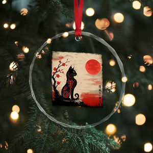 Kawaii Anime Cat Japanese Cherry Blossom Crystal Glass Ornament TS14 Print Your Wear