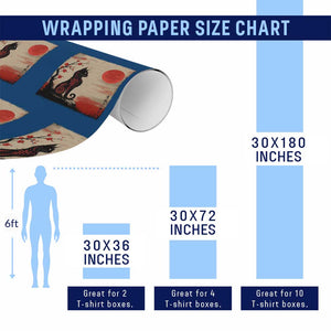 Kawaii Anime Cat Japanese Cherry Blossom Wrapping Paper Roll TS14 Print Your Wear