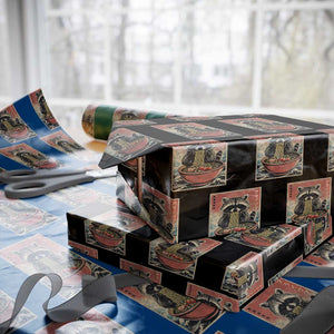 Kawaii Anime Raccoon Ramen Wrapping Paper Roll Funny Japanese Noodles Anime Lovers TS10 Black Print Your Wear