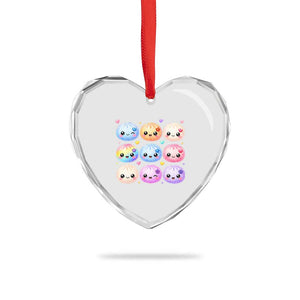 Kawaii Glitter Dumpling Bao Dim Sum Graphic Heart Crystal Glass Ornament Cute Pastel Foodie Squishy Hearts and Flowers