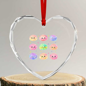 Kawaii Glitter Dumpling Face Grid Graphic Heart Crystal Glass Ornament Cute Pastel Bao Emoji Expressions