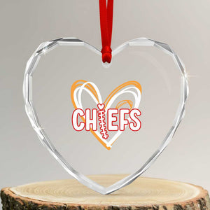 KC Game Day Heart Crystal Glass Ornament Retro Sports Fan Football Team Heart Graphic TS10 Transparent Glass 3'' Heart Print Your Wear