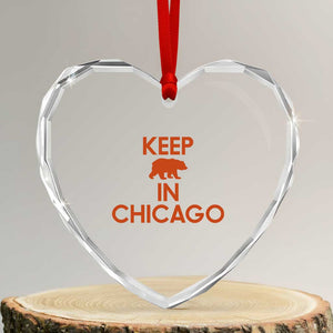 Keep Bear In Chicago CFB Heart Crystal Glass Ornament Gift For Sports Fan TS12 Transparent Glass 3'' Heart Print Your Wear
