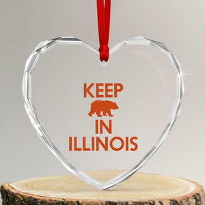 Keep Bear In Illinois CFB Heart Crystal Glass Ornament Chicago Pride Gift TS12 Transparent Glass 3'' Heart Print Your Wear