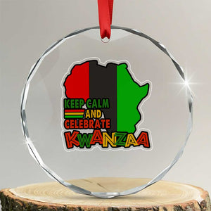 Keep Calm And Celebrate Kwanzaa Crystal Glass Ornament Black Holiday African American Xmas TS11 Transparent Glass 3'' Circle Print Your Wear