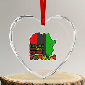 Keep Calm And Celebrate Kwanzaa Heart Crystal Glass Ornament Black Holiday African American Xmas TS11 Transparent Glass 3'' Heart Print Your Wear