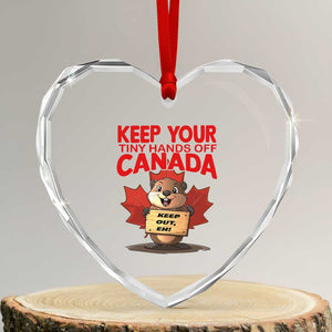 Keep Your Tiny Hands Off Canada Heart Crystal Glass Ornament Not For Sale Canadian Maple Leaf Beaver TS02 Transparent Glass 3'' Heart Print Your Wear