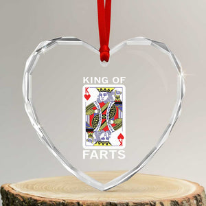 King of Farts Heart Crystal Glass Ornament Funny Joke Inappropriate Fart Prank Gift TS10 Transparent Glass 3'' Heart Print Your Wear