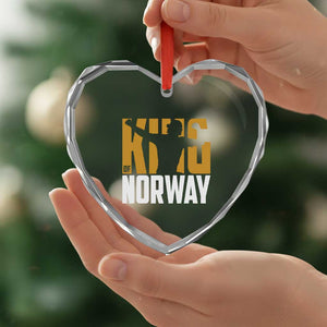 King Of Norway Football Heart Crystal Glass Ornament Proud Norwegian Supporter Fan TS12 Print Your Wear