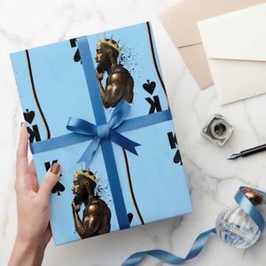 King Of Spades Black Man Wrapping Paper Roll African American Men Pride TS12 Light Blue Print Your Wear