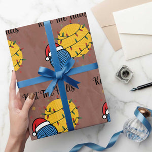 Knit The Halls Wrapping Paper Roll Funny Knitters Xmas Gift TS12 Mocha Print Your Wear