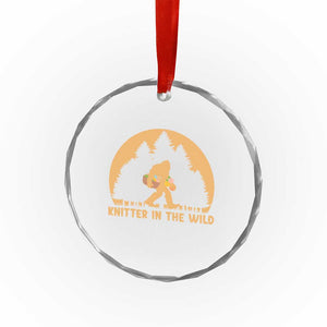 Knitting Bigfoot In The Wild Funny Gift Crystal Glass Ornament TS12 Print Your Wear