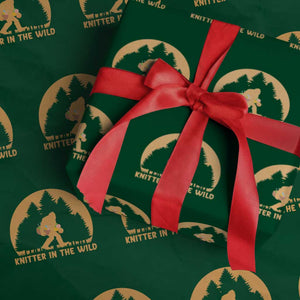 Knitting Bigfoot In The Wild Funny Gift Wrapping Paper Roll TS12 Green Print Your Wear