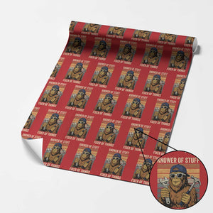 Knower Of Stuff Fixer Of Things Wrapping Paper Roll Mechanic Bigfoot Dad TS11 Red Print Your Wear