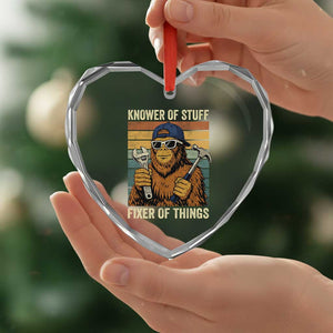 Knower Of Stuff Fixer Of Things Heart Crystal Glass Ornament Mechanic Bigfoot Dad TS11 Print Your Wear