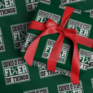 Knower Of Stuff Fixer Of Things Wrapping Paper Roll Funny Handyman Dad Husband Fathers Day Gift TS10 Green Print Your Wear