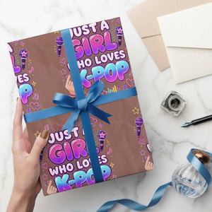 Kpop Lover Wrapping Paper Roll Just a Girl Who Loves K-Pop Korean Music