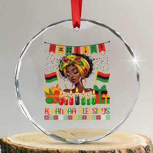 Kwanzaa Blessings African Woman Crystal Glass Ornament Umoja Seven Principles Family Gift TS12 Transparent Glass 3'' Circle Print Your Wear
