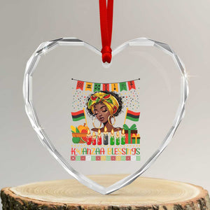 Kwanzaa Blessings African Woman Heart Crystal Glass Ornament Umoja Seven Principles Family Gift TS12 Transparent Glass 3'' Heart Print Your Wear