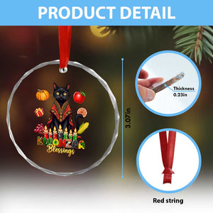 Kwanzaa Blessings Crystal Glass Ornament Funny Cat African Heritage Gift TS12 Print Your Wear