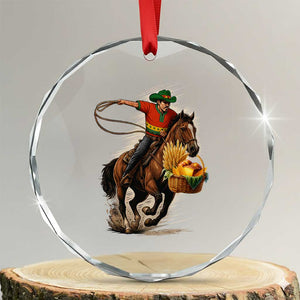 Kwanzaa Cowboy Crystal Glass Ornament Funny African American Festival Gift TS12 Transparent Glass 3'' Circle Print Your Wear