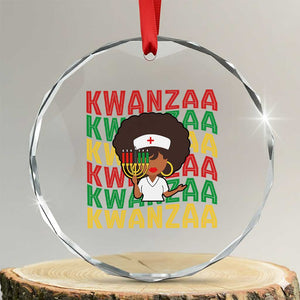 Kwanzaa Nurse Pride Crystal Glass Ornament African Heritage Holiday Gift TS12 Transparent Glass 3'' Circle Print Your Wear