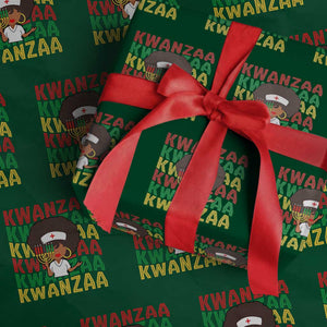Kwanzaa Nurse Pride Wrapping Paper Roll African Heritage Holiday Gift TS12 Green Print Your Wear
