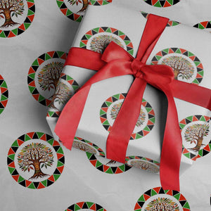 Kwanzaa Tree Of Life Wrapping Paper Roll African American Holiday Gift - Print Your Wear