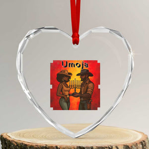 Kwanzaa Umoja Togetherness Heart Crystal Glass Ornament Cowboy Cowgirl African Heritage Gift TS12 Transparent Glass 3'' Heart Print Your Wear