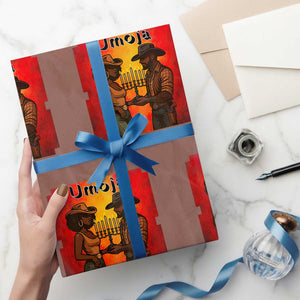 Kwanzaa Umoja Togetherness Wrapping Paper Roll Cowboy Cowgirl African Heritage Gift TS12 Mocha Print Your Wear