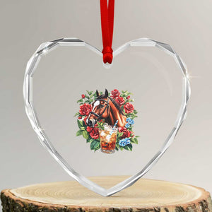 Ky Derby Day Party Heart Crystal Glass Ornament Mint Juleps and Roses Horse Racing TS02 Transparent Glass 3'' Heart Print Your Wear