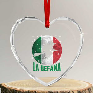 La Befana Italian Christmas Heart Crystal Glass Ornament Xmas Witch Folklore Italy Holiday TS11 Transparent Glass 3'' Heart Print Your Wear