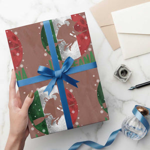 La Befana Italian Christmas Wrapping Paper Roll Xmas Witch Folklore Italy Holiday TS11 Mocha Print Your Wear