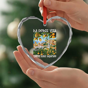 La Dolce Vita Taste Like Lemons Heart Crystal Glass Ornament Retro Italian Village Citrus Summer Wanderlusters TS02 Print Your Wear