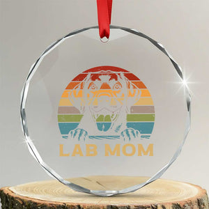 Lab Mom Crystal Glass Ornament Retro Sunset Dog Mom Gift TS12 Transparent Glass 3'' Circle Print Your Wear
