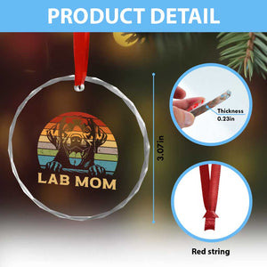 Lab Mom Crystal Glass Ornament Retro Sunset Dog Mom Gift TS12 Print Your Wear