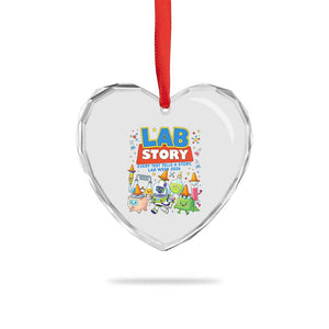 Lab Story Every Test Tells a Story Lab Week 2026 Heart Crystal Glass Ornament Science Characters Lab Techs Medical Laboratory TS02 Print Your Wear