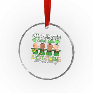 Labor and Delivery Nurse St Patrick's Day Crystal Glass Ornament Delivering The Cutest Little Lucky Charms TS02 Print Your Wear