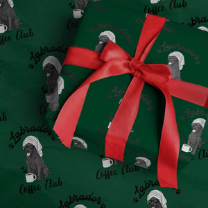 Labrador Coffee Club Wrapping Paper Roll Funny Dog Lover Gift TS12 Green Print Your Wear