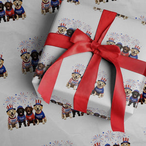 Labrador Retriever Americas 250th Anniversary Wrapping Paper Roll 4th July US 250 Years Of Freedom Dog Lovers 1776 2026