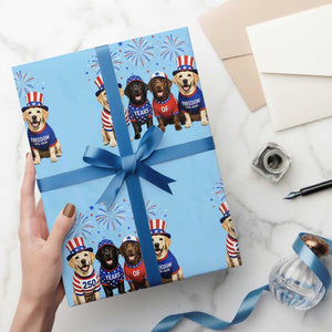 Labrador Retriever Americas 250th Anniversary Wrapping Paper Roll 4th July US 250 Years Of Freedom Dog Lovers 1776 2026