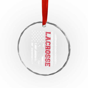 Lacrosse American Flag Lax Women 4th of July Crystal Glass Ornament TS11 Print Your Wear