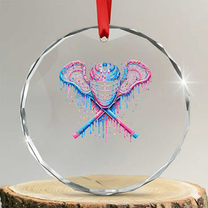 Lacrosse Drip Ice Cream Lax Helmet Sticks Sport Player Crystal Glass Ornament TS11 Transparent Glass 3'' Circle Print Your Wear