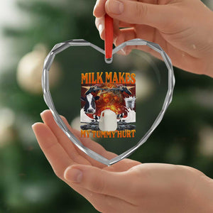 Lactose Intolerant Meme Heart Crystal Glass Ornament Milk Makes My Tummy Hurt Vintage Bootleg Graphic TS10 Print Your Wear