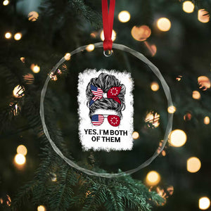 Lakota And American Pride Crystal Glass Ornament Im Both Of Them Oglala Native Heritage