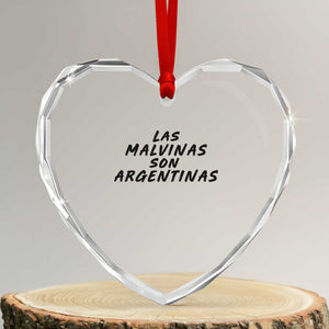 Las Malvinas Son Argentinas Heart Crystal Glass Ornament Political Statement
